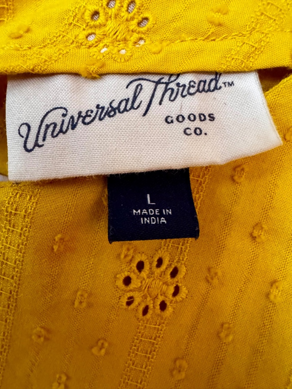 Universal Thread Goods Co. Eyelet Gold Blouse - Picture 13 of 13